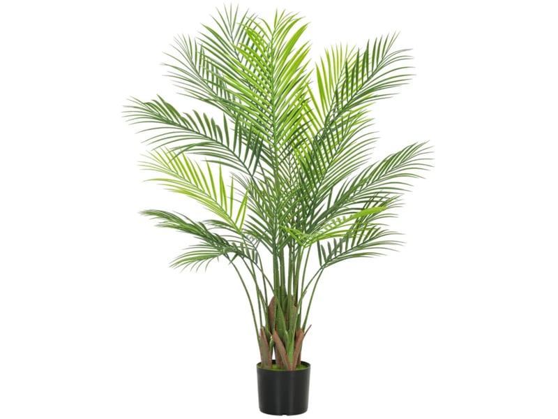  Palmier artificiel en pot 120 cm vert avec 22 feuilles, décor tropical sans entretien pour intérieur  - Conforama A