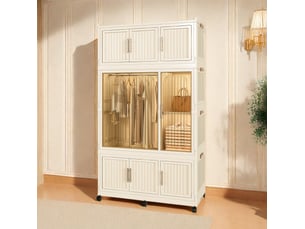 Armoire 9 porte(s) battante   <strong>HAVRYA</strong> <strong></strong> coloris beige largeur 45 cm
