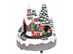 Décor de table de noël 16 x 16 x 19 cm résine multicolore