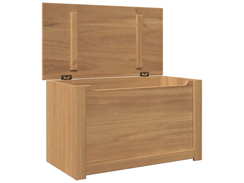 Coffre de rangement avec couvercle panama bois massif de pin - Conforama E