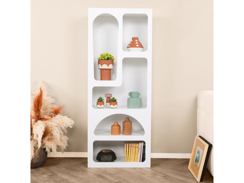 Bibliothèque avec 5 niches blanc  - Conforama B