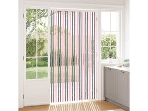 Rideau anti-insectes, moustiquaire en chenille gris argent et rose cf43428