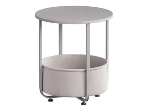 Table d'appoint ronde avec panier de rangement gris ø45x50 cm