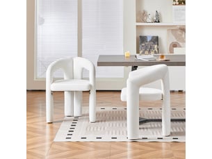 Lot de 2 chaises de salle à manger avec accoudoirs, dossier ergonomique enveloppant, assise rembourrée en velours, charge 150 kg, beige