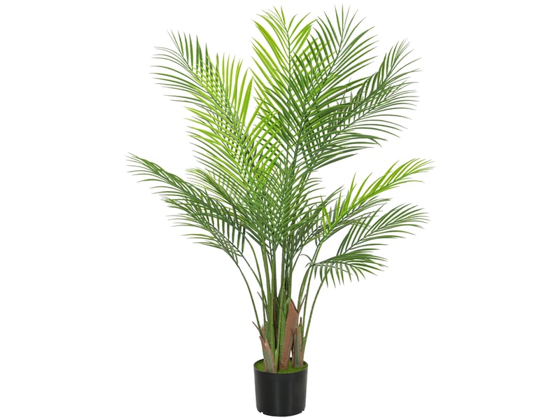  Plante artificielle intérieure 120 cm, palmier arbre artificiel avec pot en plastique et flocage, vert  - Conforama A