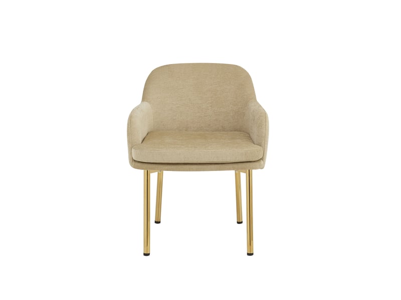  Lot de 2 chaises de salle à manger 61x59x78,5 cm avec accoudoirs marron et doré  - Conforama E