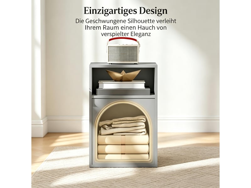 Table de chevet - ensemble de 2 tables de chevet, table de nuit avec compartiments ouverts, design incurvé - Conforama D