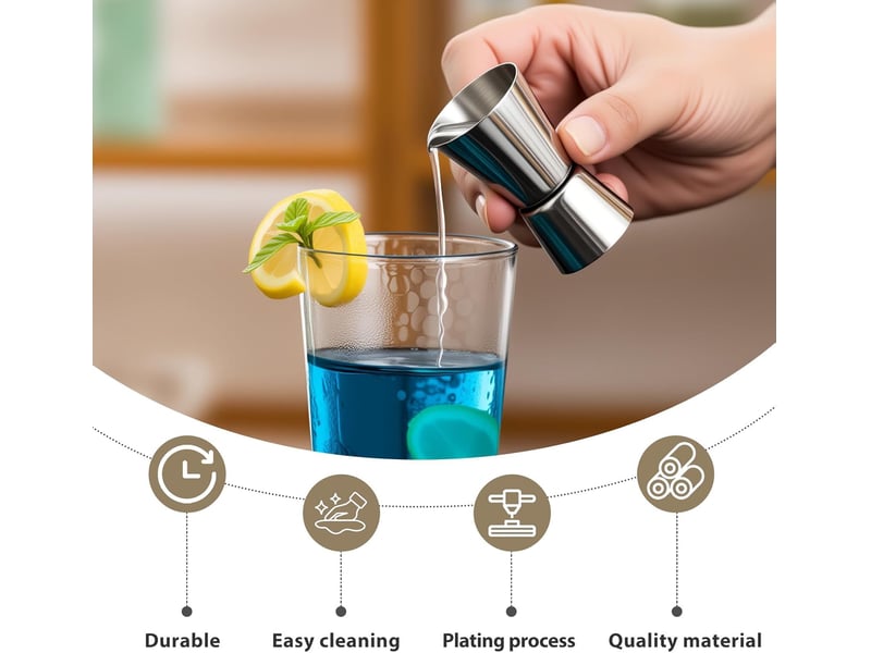  Doseur cocktail, 3 pièces double tasse à mesurer doseur 152025304050 ml, doseur à alcool en acier inoxydable,verre à jigger pour bar maisons fête  - Conforama C