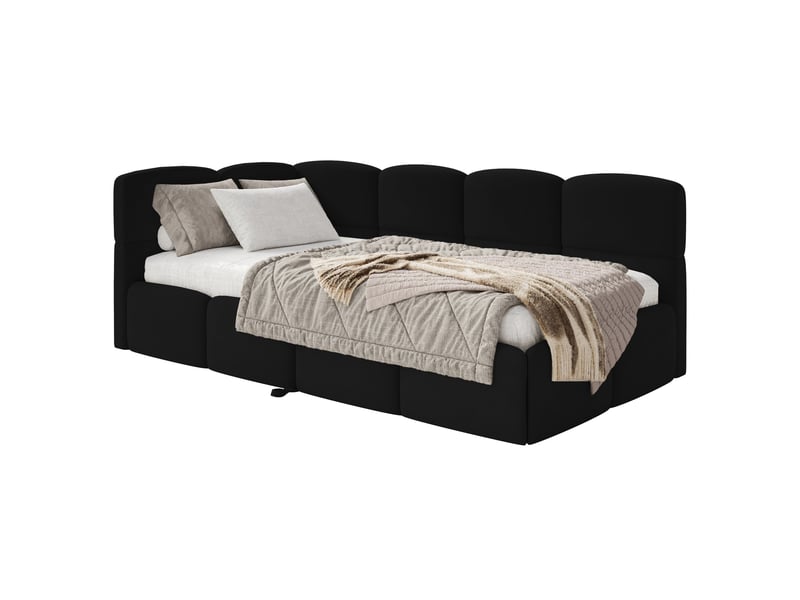  Selsey cloudy - lit rembourré - 170x185 cm - velours noir - côté gauche Cloudy - Conforama A