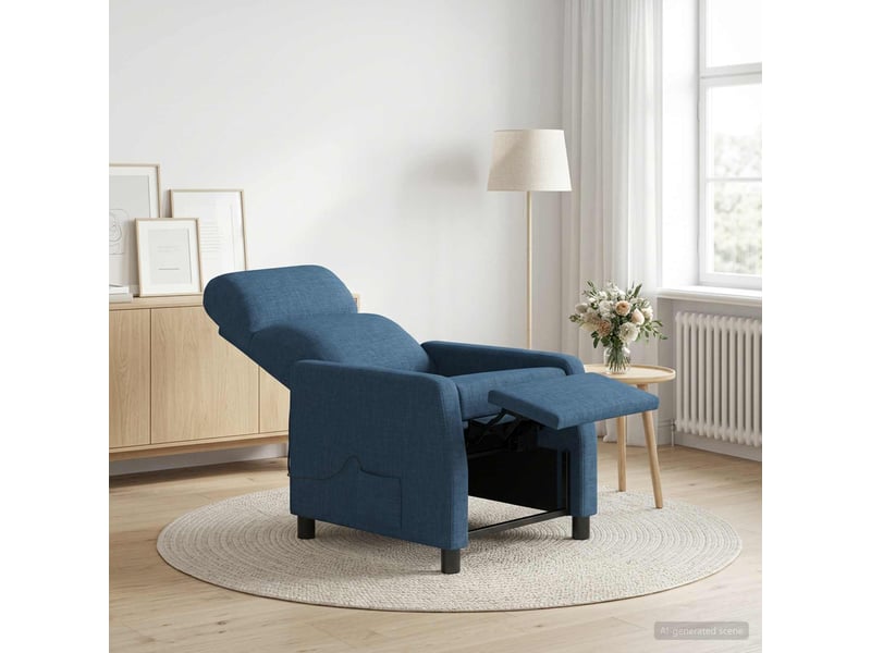 Vidaxl fauteuil de massage inclinable bleu tissu  - Conforama B
