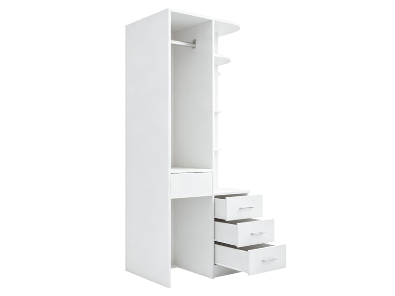  Armoire penderie avec tringle, étagères et tiroirs 70 x 55 x 175 cm  - Conforama E