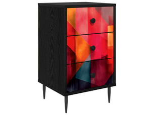 Table de chevet - cabinet de chevet - table de nuit heesch chêne noir 36 x 33 x 61 cm