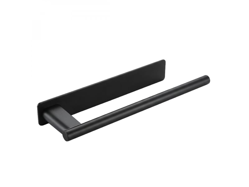  Porte serviette adhésif mural salle de bain ou cuisine 1 barre, sans perçage - acier inoxydable - noir  - Conforama A
