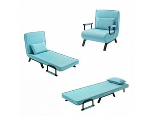 Fauteuil convertible MEUBLIV  Tissu bleu vendu A l'unité