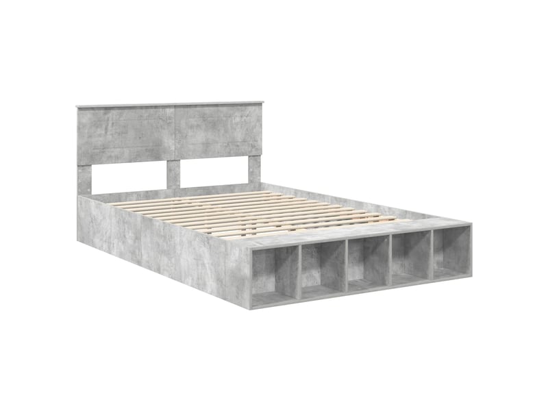  Lit double- lit adulte -  cadre de lit gris béton 160 x 200 cm bois d'ingénierie  - Conforama C