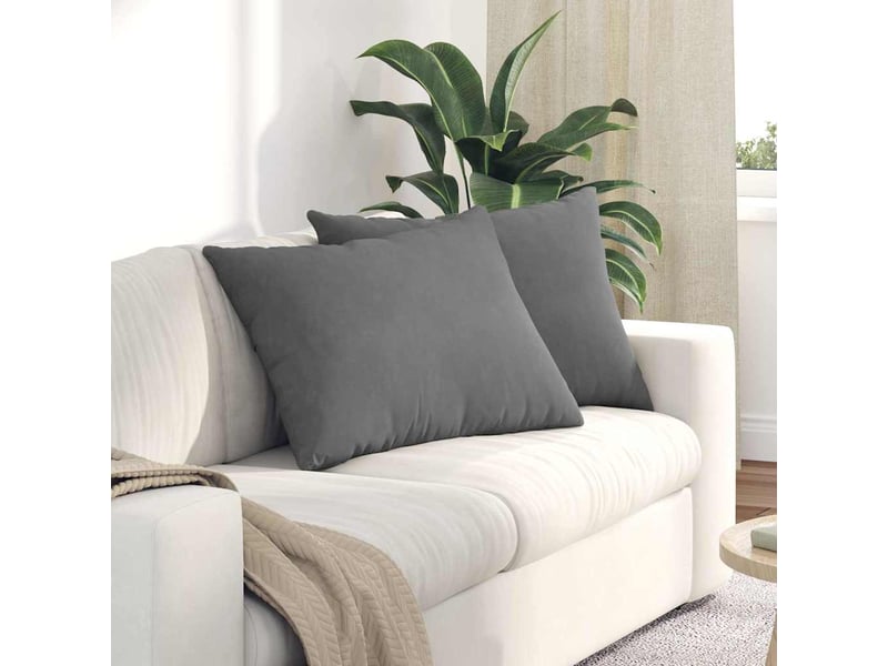  Lot de 2 coussins de canapé, coussins décoratifs tissu gris foncé 70 x 50 cm cf58869  - Conforama B