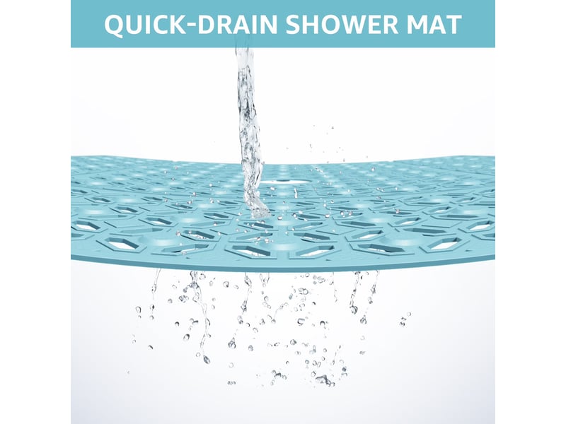  Tapis de douche en tpe à ventouses - 27 x 27 pouces - bleu  - Conforama C