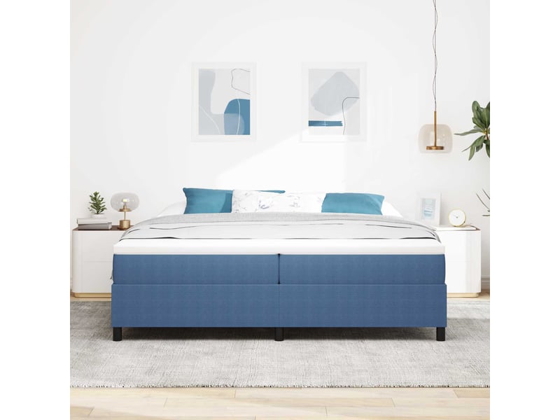  Lit double- lit adulte -  cadre de lit plateforme bleu 200 x 200 cm  - Conforama B