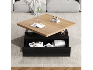Table basse carré(e) coloris bicolore <strong>MIVRAY </strong> <strong></strong> - 70 cmx70 cm