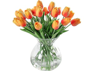 Lot de 20 tulipes artificielles en latex au toucher réaliste - fleurs artificielles uniquement