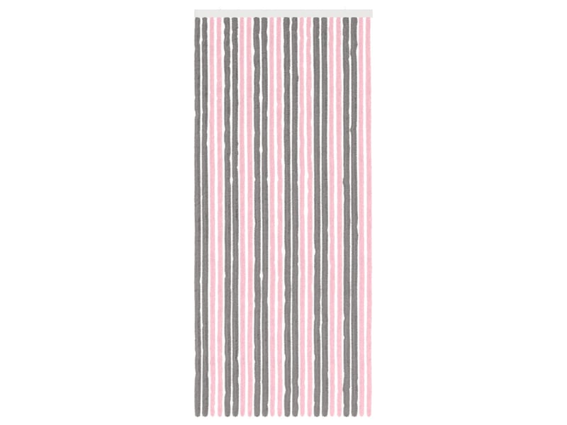 Rideau anti-insectes, moustiquaire en chenille gris argent et rose cf43433 - Conforama C