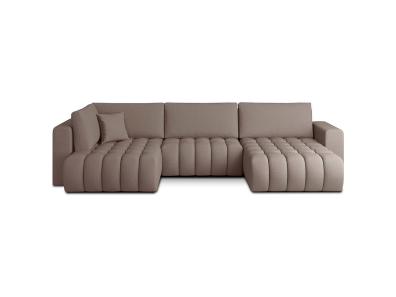  Canapé d'angle bonita convertible 6 places beige foncé tissu – droit – 350x175cm  - Conforama A