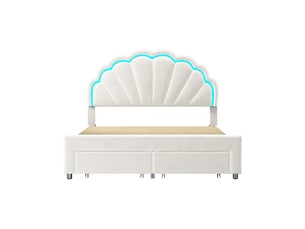 Lit avec rangement 140x200 cm <strong>Lonelyo</strong>  <strong></strong> coloris blanc