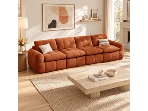 Canapé droit compressé fixe <strong>MEUBLES COSY</strong> <strong></strong> 4 places Tissu