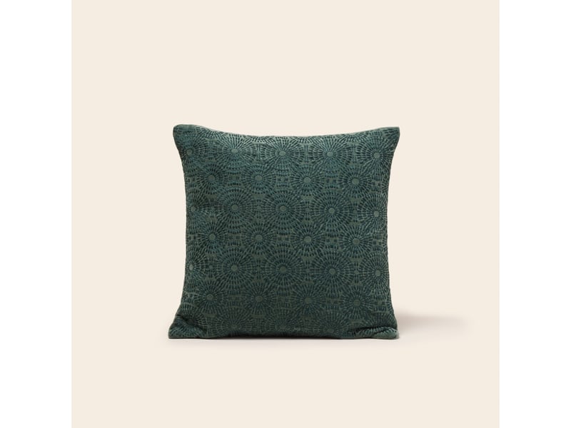  Housse de coussin en velours brodé de fil coton  solaya 26431 - Conforama A