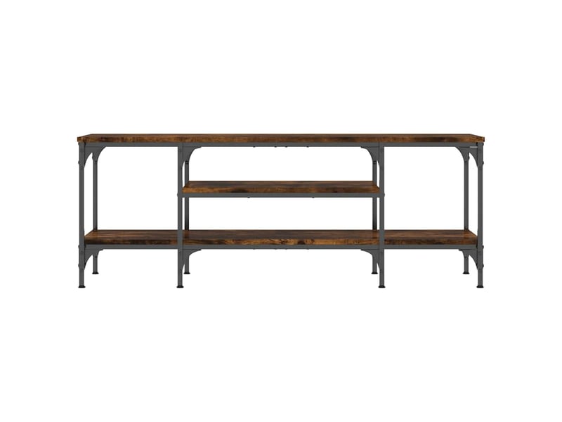 Meuble tv - banc tv - meuble de rangement chêne fumé 121x35x45 cm bois d'ingénierie et fer  - Conforama D
