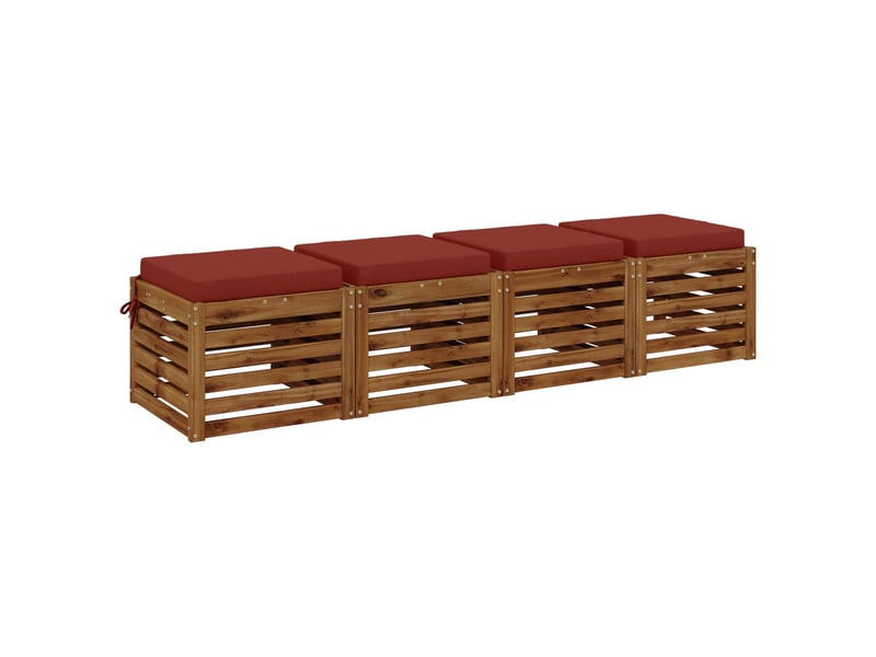 Lot de 4 coussins de siège, coussins d'assise soest 100 % polyester rouge cf60515 - Conforama C
