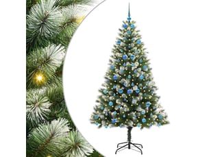 Sapin de noël - arbre de noël artificiel avec neige artificielle 300 led