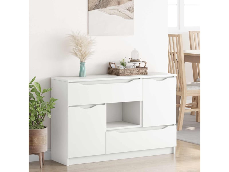  Buffet - bahut - meuble de rangement blanc 100 x 30 x 65,6 bois d'ingénierie  - Conforama D