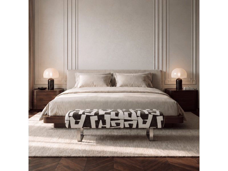  Banc en tissu texturé à motifs noir noxx B1TTMN - Conforama B