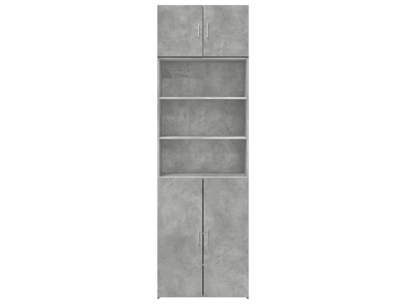  Buffet - armoire de rangement gris béton 70x42,5x225cm bois d'ingénierie  - Conforama D