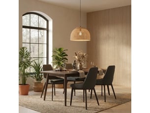 Lot de 4 chaises de salle à manger rembourrées en tissu erythea - gris foncé
