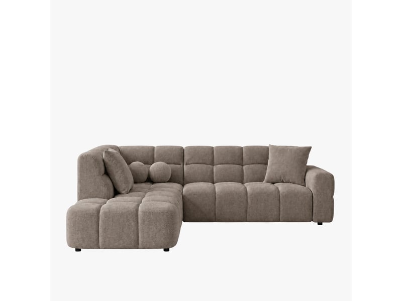  Canapé d'angle en tissu taupe - angle gauche  - Conforama A