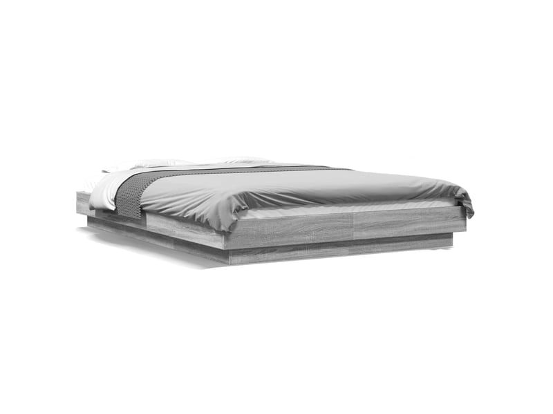  Lit double- lit adulte -  cadre de lit sans matelas sonoma gris 135x190 cm  - Conforama A