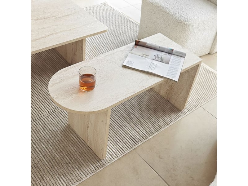  Set de 2 tables basses modernes en bois paris - beige  - Conforama C
