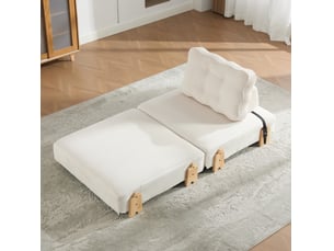 Fauteuil convertible 1 place <strong>FLORAGRACE</strong> <strong></strong> Beige