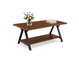Table basse rectangulaire coloris bois foncé KOVIEA  - 57 cmx110 cm