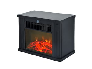 Cheminée électrique avec chauffage, effet flamme led, 600 ou 1200 w, noire