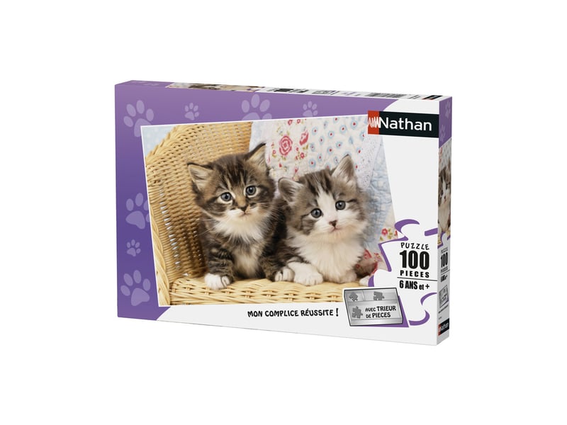  Puzzle 100 pieces duo de chatons avec trieur 3 compartiments 36 x 26 cm RAR86766 - Conforama A