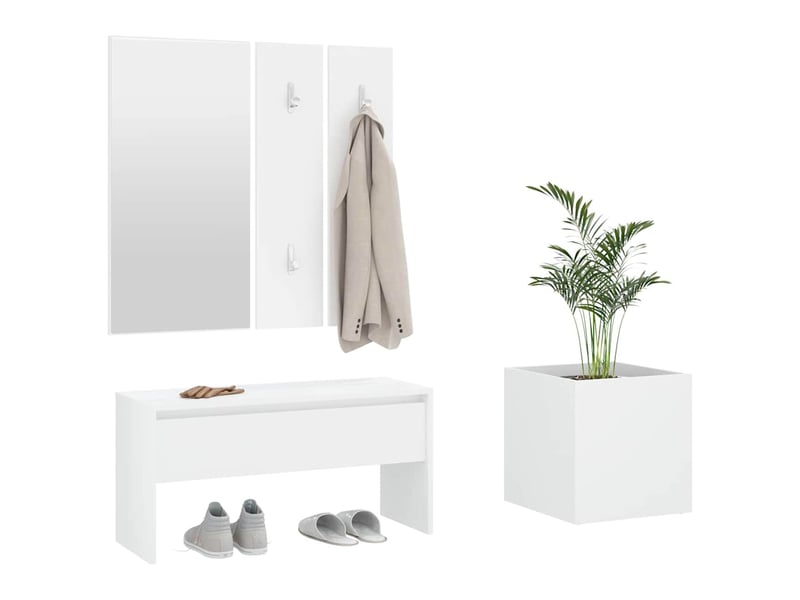  Ensemble de meubles de couloir blanc bois d'ingénierie shl55562  - Conforama D