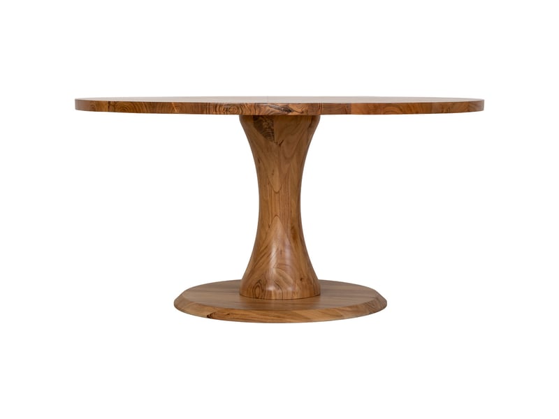  Table à manger en bois brun clair 150x150x77h cm  - Conforama B