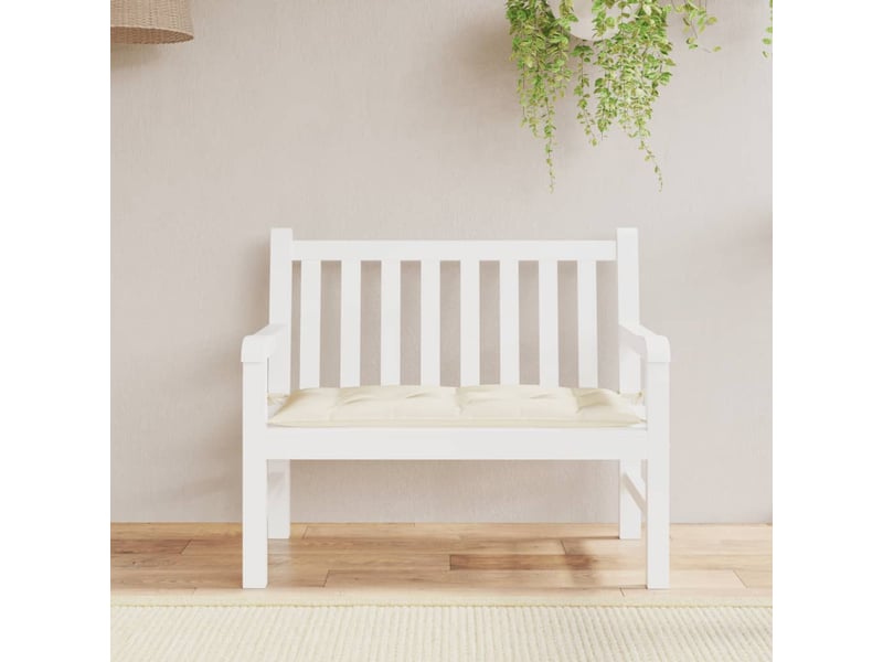  Coussin de banc de jardin, coussin d'assise blanc crème 110x50x7 cm tissu oxford cf52663  - Conforama B