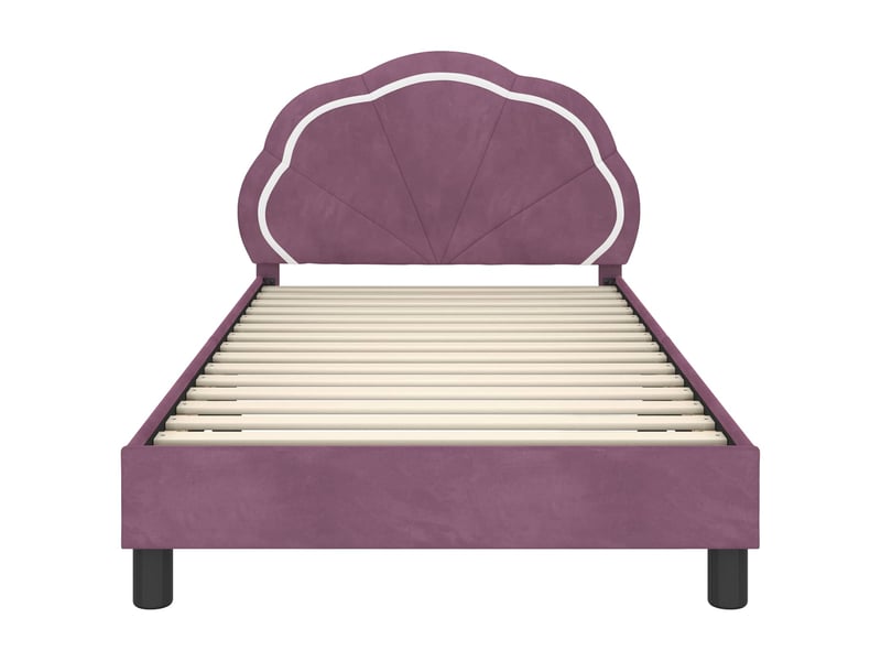  Cadre de lit pour enfants - lit jeune avec tête de lit pourpre 90 x 190 cm  - Conforama E