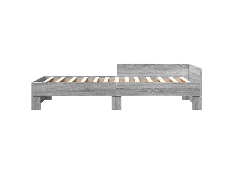  Lit simple- lit adulte -  cadre de lit avec tête de lit sonoma gris 80 x 200 cm  - Conforama D
