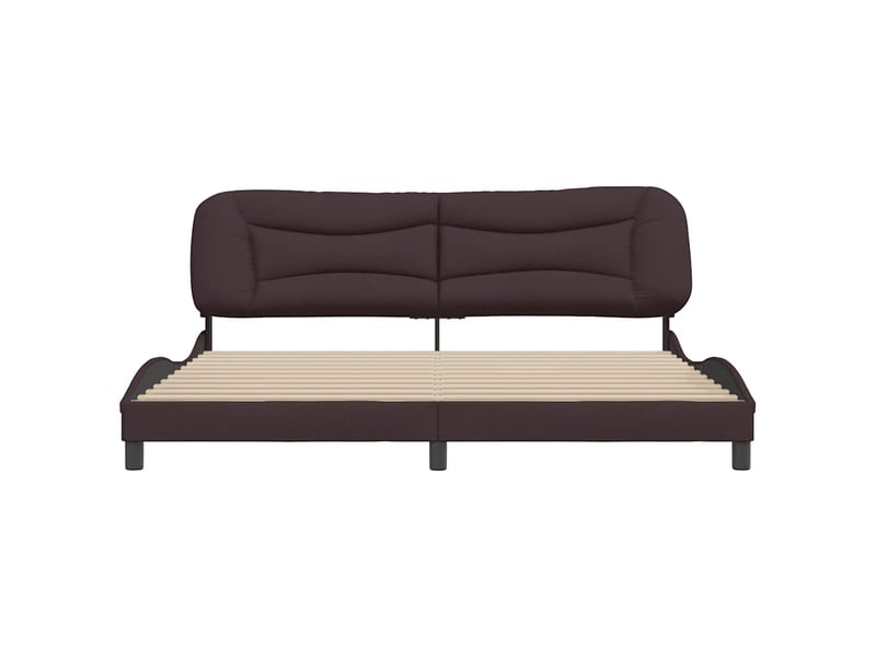  Lit double- lit adulte -  cadre de lit sans matelas hvar marron foncé 200x200 cm tissu  - Conforama C