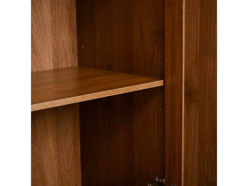 Armoire penderie ouverte avec miroir et 2 portes 1 tiroir, mdf noyer, 115,5x38,5x194,5 cm  - Conforama R